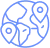 Illustration der Welt in blau